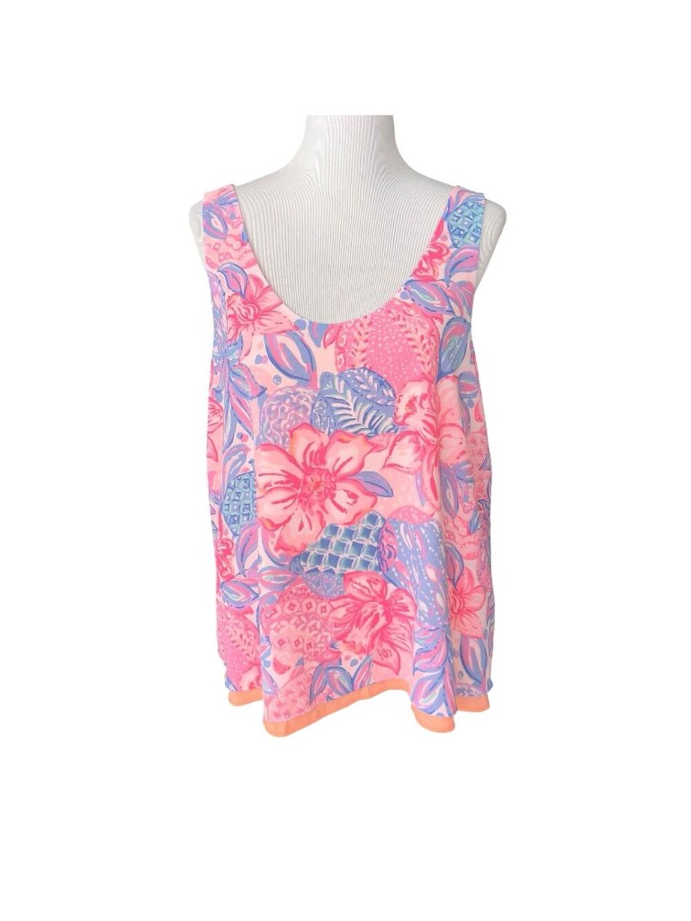 Lilly Pulitzer Pink Isle Snappy Turtle Florin Sleeveless Tank Top Size Large